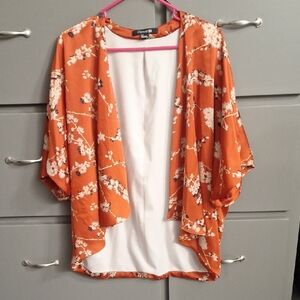 Floral Red Kimono Cardigan
